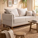Ver imagem 1 de Sofá Living 2 Lugares 180cm Linho Ananda CabeCasa MadeiraOriginals Bege/Creme