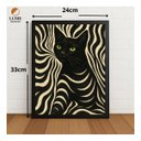 Ver imagem 2 de Quadro Decorativo Gato Abstrato com Moldura e Vidro Preto