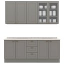 Ver imagem 1 de Cozinha Modulada 200 Cm Ce854 Americana Cinza Calcare Henn
