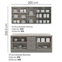Ver imagem 6 de Cozinha Modulada 200 Cm Ce854 Americana Cinza Calcare Henn
