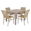 Ver imagem 2 de Jogo de Mesa Retangular para Area Gourmet com 4 Cadeiras Daniela Bege