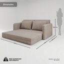 Ver imagem 3 de Sofá Cama 2 Lugares Retrátil Luven D28 4 Almofadas Soltas:Suede Capuccino