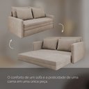 Ver imagem 5 de Sofá Cama 2 Lugares Retrátil Luven D28 4 Almofadas Soltas:Suede Capuccino