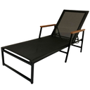 Ver imagem 5 de 2 Chaise Espreguicadeira Cadeira Tomar Sol Tela Sling Piscina + Mesinha