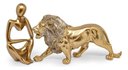 Ver imagem 6 de Kit Estátua Decorativa Figura Abstrata Homem Pensador + Leão Enfeite Escultura Mesa Sala Decoração e