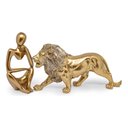 Ver imagem 6 de Kit Estátua Decorativa Figura Abstrata Homem Pensador + Leão Enfeite Escultura Mesa Sala Decoração e