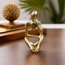 Ver imagem 4 de Kit Estátua Decorativa Figura Abstrata Homem Pensador + Leão Enfeite Escultura Mesa Sala Decoração e