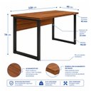 Ver imagem 2 de Mesa Escritório Pé Quadro 1,70x0,70m s/ Gavetas Nogal Sevilha/Preto 24474
