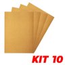 Kit 10 Lixa Folha Grão 80 Madeira Porta Acabamento 27X22cm - 2