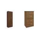 Ver imagem 1 de Conjunto para Quarto Solteiro Guarda-Roupa 3 Portas 2 Gavetas com Cômoda Espresso Móveis