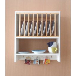 Armário Cozinha Suspenso Porta Pratos Louças e Canecas Branco - 2