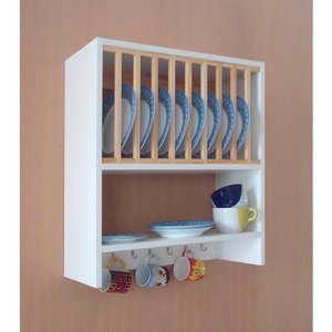 Armário Cozinha Suspenso Porta Pratos Louças e Canecas Branco