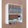 Armário Cozinha Suspenso Porta Pratos Louças e Canecas Branco - 1