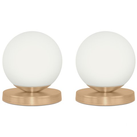Kit 2 Luminárias de mesa Globo Orby New Cobre Base Redonda