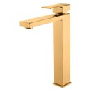 Ver imagem 1 de Torneira Monocomando In30 Quadrada Banheiro/lavabo Bica Alta Luxo Dourada Inovartte