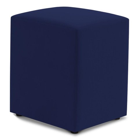 Puff Decorativo Sala de Estar Quadrado 36x47cm Sintético Azul Marinho - Desk Design