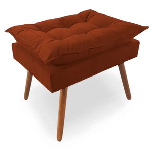Puff Opala Pés Palito Sued Terracota - Kimi Design