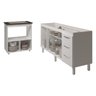 Cozinha Balcão Armário Gabinete de Pia 150 Cm Deise e Balcão Evelyn para Fogão Cooktop 4 Bocas Branc - 5