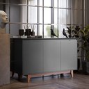 Ver imagem 2 de Buffet 3 Portas Aparador Servir Sala Jantar Cozinha Flow Ej Móveis:preto