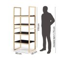 Ver imagem 3 de Estante para Livros Multiuso 4 Prateleiras Alta Madeira Maciça Guará CabeCasa MadeiraOriginals