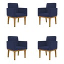 Ver imagem 1 de KIT 4 Poltronas Azul Marinho Reforçadas Penteadeira Quarto