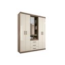 Ver imagem 1 de Guarda Roupa Solteiro 5 Portas e 3 Gavetas Havana Star 5.3 Castanha/off White - Santos Andirá