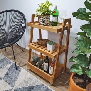 Carrinho Bar Stella 85A X 50L X 35P em Madeira de Pinus - MEL