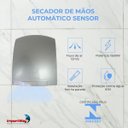 Ver imagem 3 de 2 Secadores de Mãos Automático 12 M/s Elétrico 1500w Sensor para Banheiro Cinza Importway Iwsma-12cz