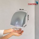 Ver imagem 2 de 2 Secadores de Mãos Automático 12 M/s Elétrico 1500w Sensor para Banheiro Cinza Importway Iwsma-12cz