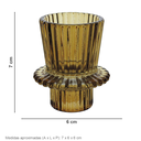 Ver imagem 2 de Castiçal Decorativo de Vidro Marrom 7x6x6cm Porta Vela Mesa Jantar Decoração