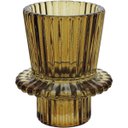 Ver imagem 1 de Castiçal Decorativo de Vidro Marrom 7x6x6cm Porta Vela Mesa Jantar Decoração
