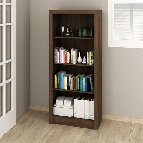 Estante de Livros 60CMX138CM 3 Prateleiras Marrom/Rustico