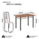 Ver imagem 3 de Conjunto Sala de Jantar com 4 Cadeiras Lívia Prata/Bege/Marrom