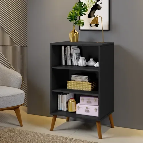 Ver imagem 4 de Sapateira Retro Luna Preto 2 Portas P/ 12 Pares -Pes de Madeira