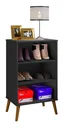 Ver imagem 7 de Sapateira Retro Luna Preto 2 Portas P/ 12 Pares -Pes de Madeira