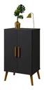 Ver imagem 6 de Sapateira Retro Luna Preto 2 Portas P/ 12 Pares -Pes de Madeira