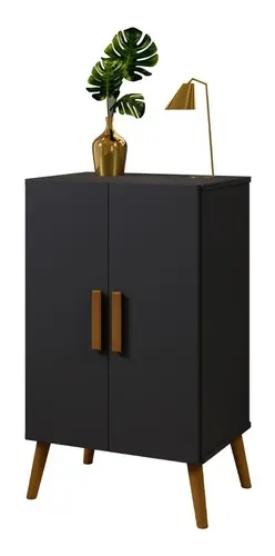 Ver imagem 6 de Sapateira Retro Luna Preto 2 Portas P/ 12 Pares -Pes de Madeira