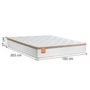 Ver imagem 5 de Cama Box Baú Colchão Casal King Molas Ensacadas Real 193x203x68cm Branco / Bege Linho Inducol