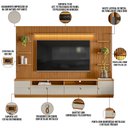 Ver imagem 4 de Rack para Sala com Painel Ripado para Tv 75 Pol 268cm Orizon L05 Nature Off White - Lyam Decor