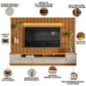 Rack para Sala com Painel Ripado para Tv 75 Pol 268cm Orizon L05 Nature Off White - Lyam Decor - 4