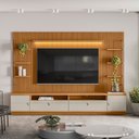 Ver imagem 3 de Rack para Sala com Painel Ripado para Tv 75 Pol 268cm Orizon L05 Nature Off White - Lyam Decor