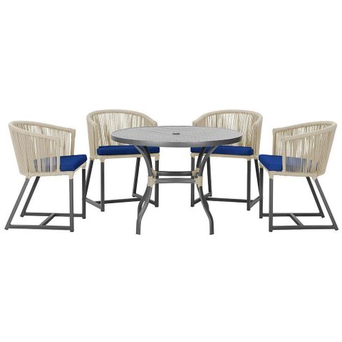 Mesa com 4 Cadeiras e Noronha Estofado 10 Trama Original Rami