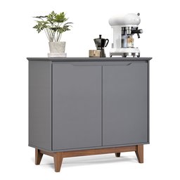 Aparador Bancada Sala Buffet Balcão Armário Cozinha Cantinho do Café 2 Portas Flow - 5