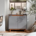 Ver imagem 1 de Aparador Bancada Sala Buffet Balcão Armário Cozinha Cantinho do Café 2 Portas Flow