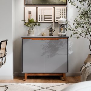 Aparador Bancada Sala Buffet Balcão Armário Cozinha Cantinho do Café 2 Portas Flow