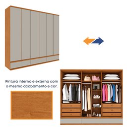 Guarda Roupa Casal 6 Portas 9 Gavetas Esparta Tcil Móveis - 16