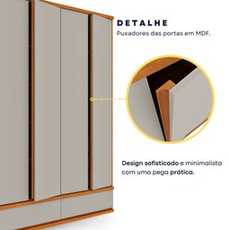 Guarda Roupa Casal 6 Portas 9 Gavetas Esparta Tcil Móveis - 17