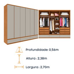 Guarda Roupa Casal 6 Portas 9 Gavetas Esparta Tcil Móveis - 15