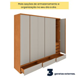 Guarda Roupa Casal 6 Portas 9 Gavetas Esparta Tcil Móveis - 13