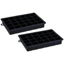 Ver imagem 1 de Kit 2 Formas de Gelo Silicone 24 Cubos 19,5x12,5x3cm Preto Weck Retangular Maleável Refrigeradores